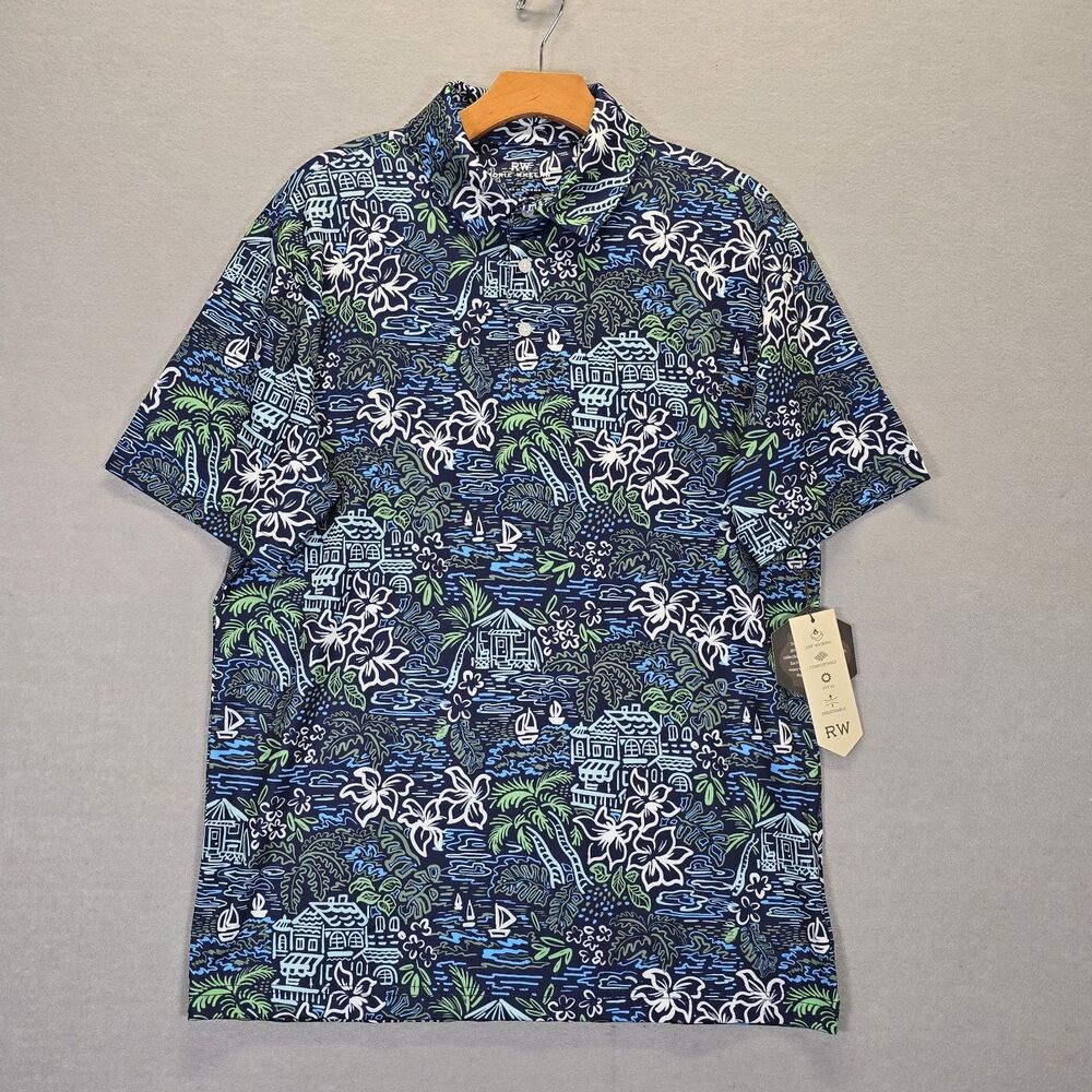 Rorie Whelan Men's Golf Polo Dry Wicking Comfortable Upf 50 Breathable Size M